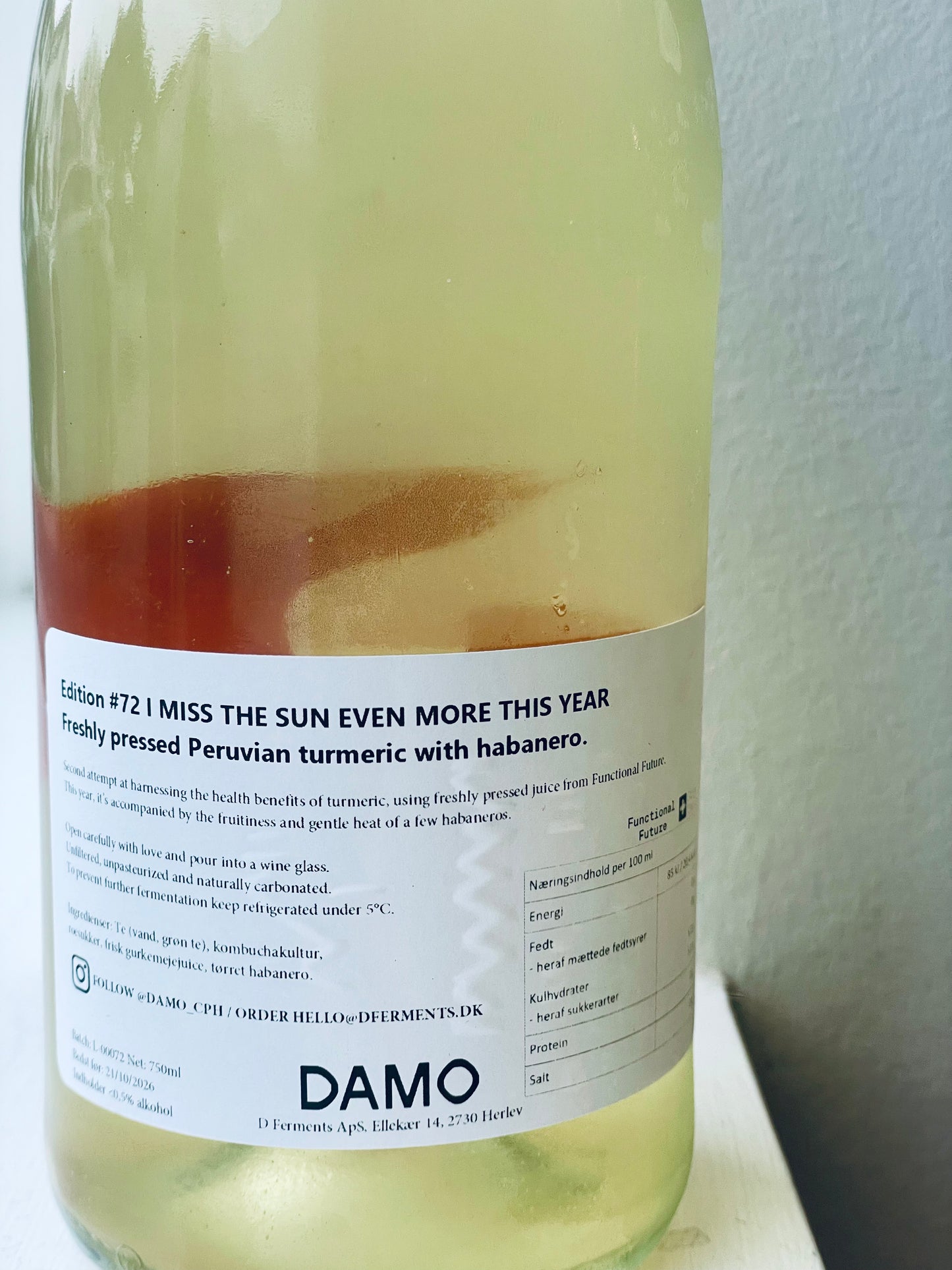 Kombucha #72 - I MISS THE SUN EVEN MORE THIS YEAR (peruviansk gurkemeje og habanero)