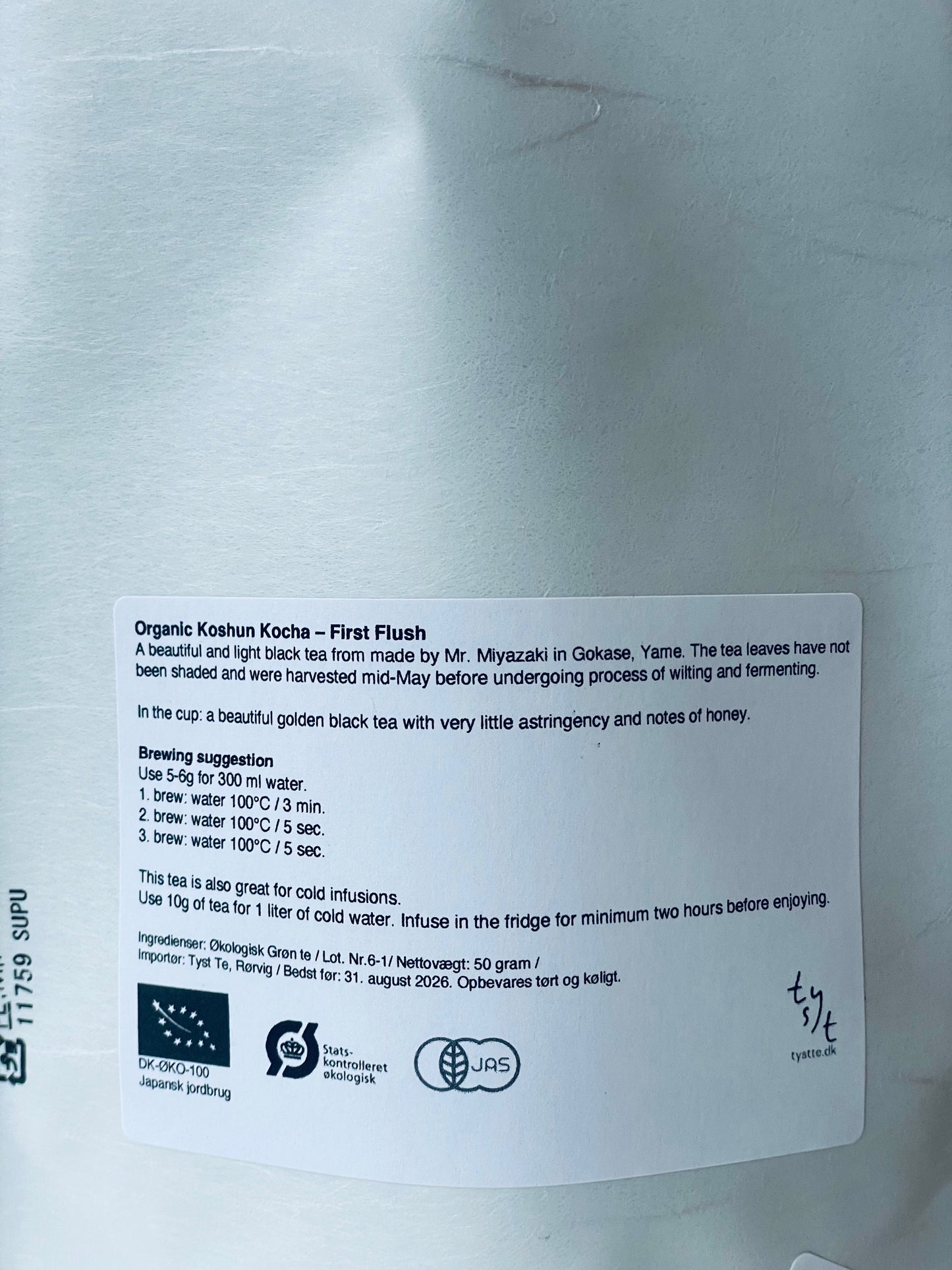 Tyst Te - Organic Koshun First Flush