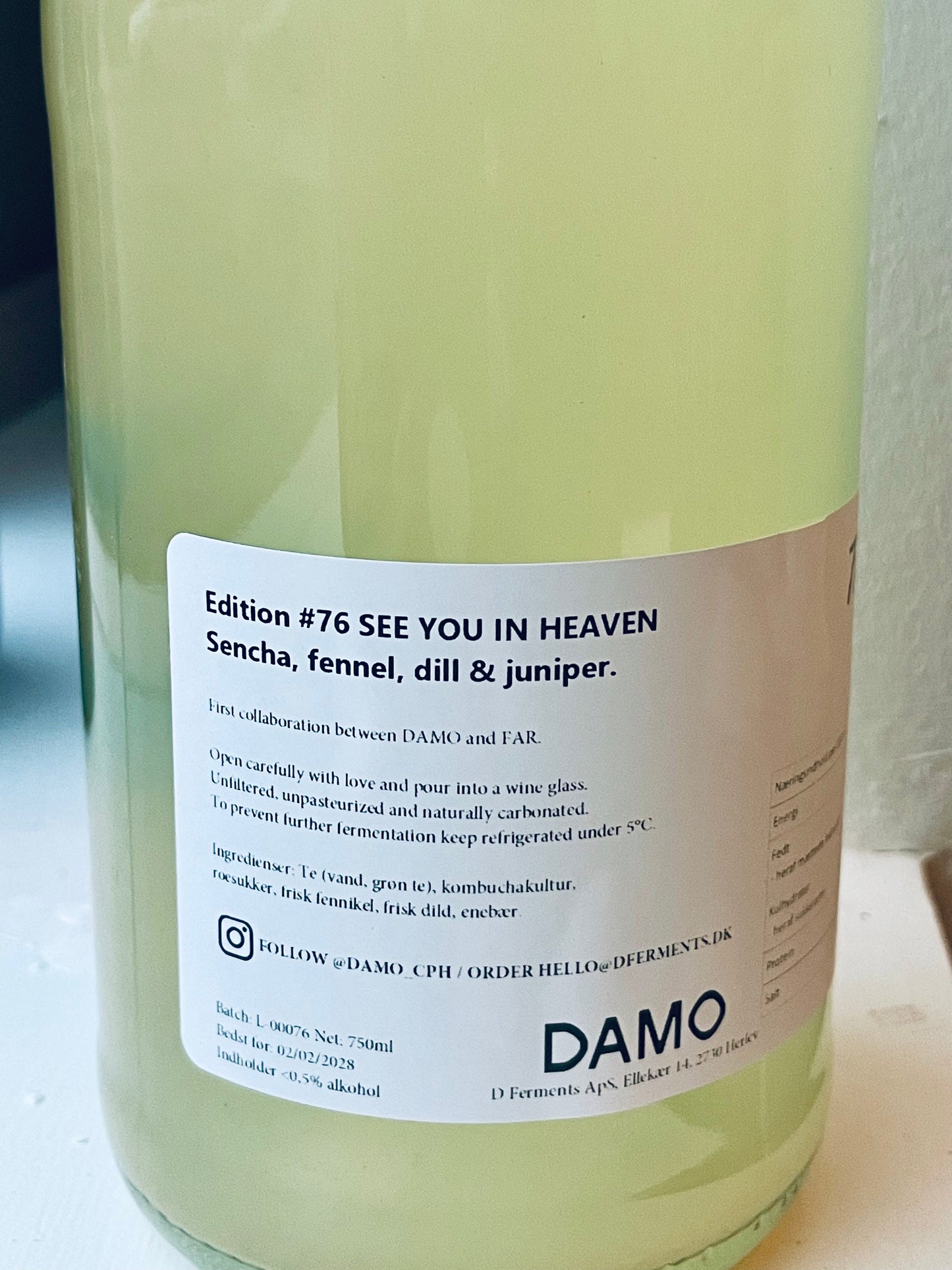Kombucha #76 SEE YOU IN HEAVEN (sencha, fennikel, dild og enebær)