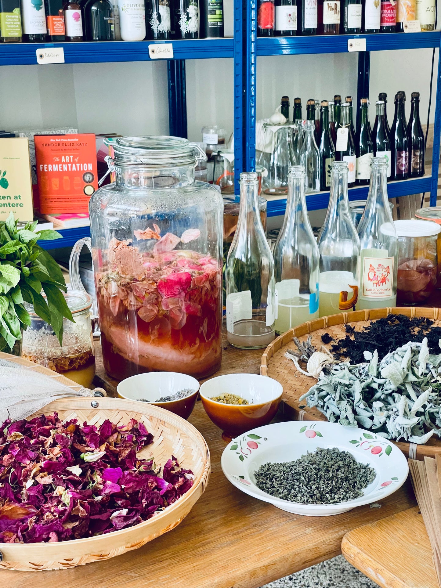 4.juni  2026 Torsdagskursus:  Kombucha på urter og sensommerblomster